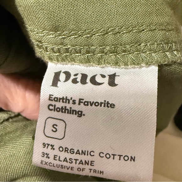 Pact Green Pullon Twill organic cotton drawstring waist pants size small - Picture 6 of 6